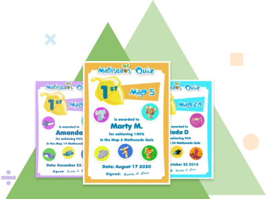 Mathseeds certificates for online maths games